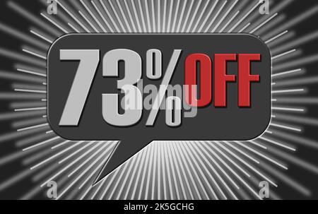 73 percent promotion banner tag Stock Vector