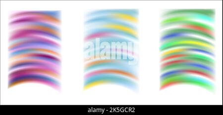 A set of striped gradients. Multicolored rectangular shape . Modern abstract background texture. Template for the design. Vector illustration Stock Vector