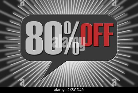 80 percent promotion banner tag Stock Vector