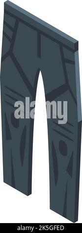 Rider pants icon isometric vector. Bike equipment. Moto safety Stock Vector