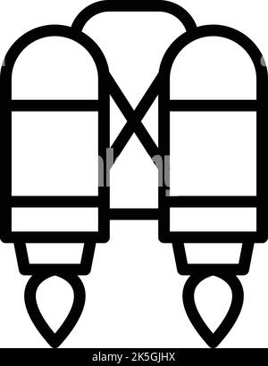 Digital Jetpack Icon Outline Vector. Rocket Speed. Future Skill