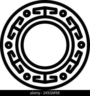 Greece shield icon outline vector. Greek roman. Antique hall Stock Vector