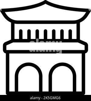 Japan building icon outline vector. House travel. Temple city Stock Vector