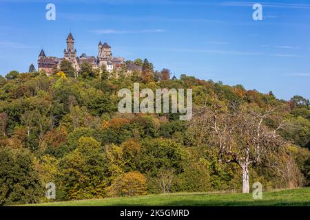 Braunfels Castle aka Schloss Braunfels, Braunfels, Hesse, Germany Stock Photo