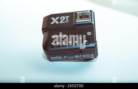 Godox X1T-C Trigger on white background, Yerevan, Armenia - 2022 Oct 08 Stock Photo