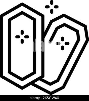 Gold icon outline vector. Game ore. Dig quarry Stock Vector