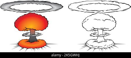 a nuclear mushroom, from a bomb explosion Stock Vector
