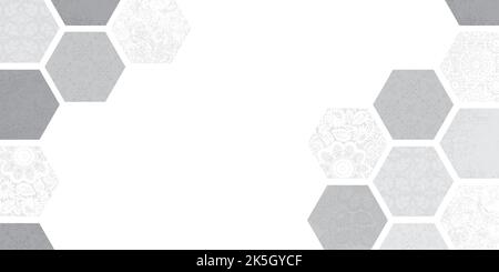 An abstract hexagonal background design, in a cut paper style with textures Stock Vector