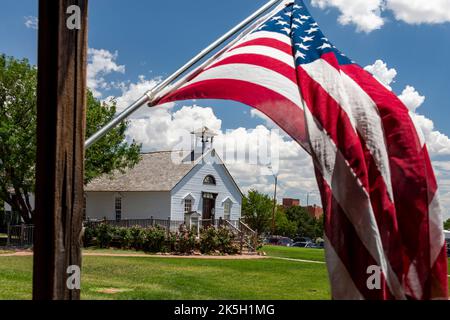 Dodge City, Kansas, Union Church at Boot Hill Museum. The museum preserves  the history and culture of the old west Stock Photo - Alamy