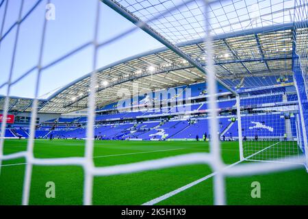 Brighton, UK. 08th Oct, 2022. The Amex Stadium ready the Premier League match between Brighton & Hove Albion and Tottenham Hotspur at The Amex on October 8th 2022 in Brighton, England. (Photo by Jeff Mood/phcimages.com) Credit: PHC Images/Alamy Live News Stock Photo