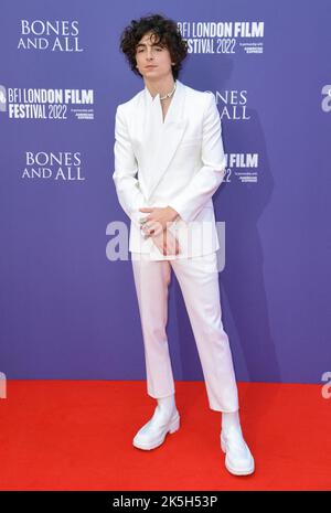 London, UK. 8th Oct 2022. Timothée Chalamet at the the Bones And All gala premiere, part of the BFI London Film Festival, on October 8th, 2022, London, UK. Photo by Stuart Hardy/ABACAPRESS.COM Credit: Abaca Press/Alamy Live News Stock Photo