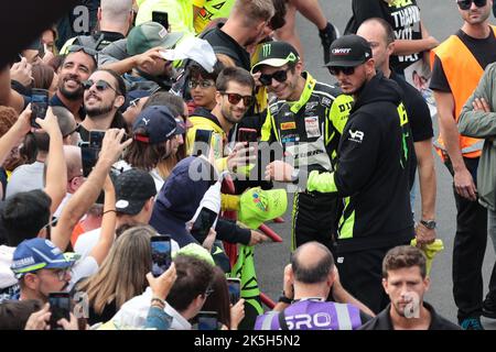 Valentino Rossi meeting fans at Festival of Speed, Festival de Velocidad, at Circuit of Catalonia in Barcelona, Montmelo, Spain on 1 October 2022 - Stock Photo
