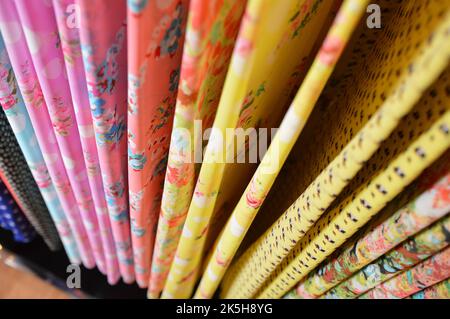 Multi color, women muslimah shawls. Stock Photo