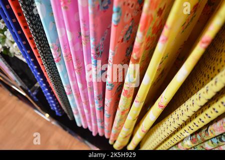 Multi color, women muslimah shawls. Stock Photo