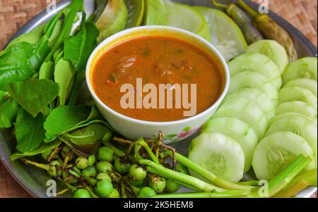 Myanmar or Burmese Traditional Fish Preserve Sauce, Ngapi yay. Stock Photo