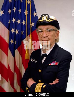 Grace Brewster Murray Hopper (1906 – 1992) American computer scientist, mathematician, and United States Navy rear admiral. Stock Photo