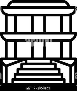 Temple stairs icon outline vector. India city. Travel town Stock Vector