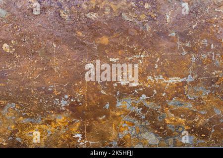 Distressed overlay texture of the rusted peeled metal. Grunge rough background Stock Photo