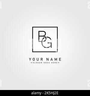 Initial Letter BG Logo - Simple Business Logo for Alphabet B and G - Simple Monogram Logo Stock Vector