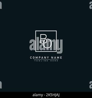 Simple Business Logo for Initial Letter BO - Alphabet Logo - Simple Monogram Logo Stock Vector