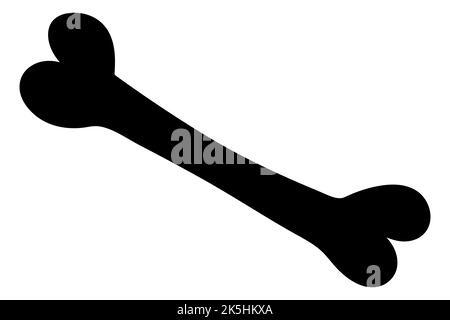 Tibia. Silhouette. Vector illustration. An integral part of the skeleton. Isolated white background. Halloween symbol. Decoration for All Saints Day. Stock Vector