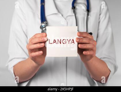 Langya word text, disease. Medical concept. High quality photo Stock Photo