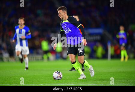 Brighton, UK. 08th Oct, 2022. Ivan Perisic of Tottenham Hotspur during the Premier League match between Brighton & Hove Albion and Tottenham Hotspur at The Amex on October 8th 2022 in Brighton, England. (Photo by Jeff Mood/phcimages.com) Credit: PHC Images/Alamy Live News Stock Photo