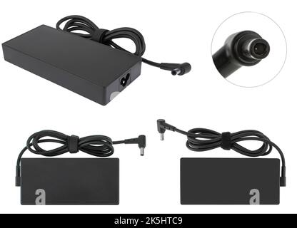 laptop power adapter, laptop spare part, isolated on white background Stock Photo