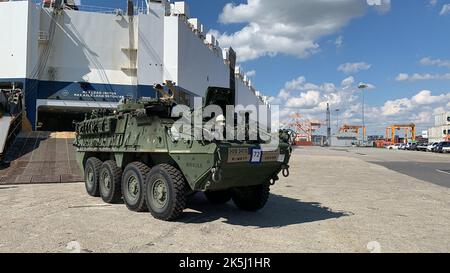 A Stryker vehicle belonging to 2nd Stryker Brigade Combat Team, 2nd ...