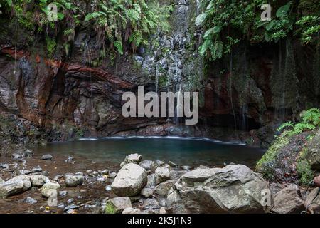 25 Fontes Falls, Madeira, Portugal Stock Photo