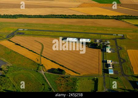 France, Essonne (91), aerial view of Etampes-Montdesir aerodrome Stock Photo
