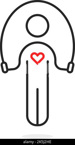 thin line jump person icon Stock Vector