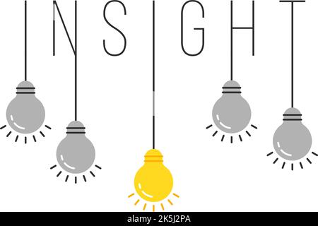 hanging set of bulb like insight Stock Vector