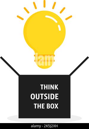 Think outside the box creative concept with light bulb lamp ...