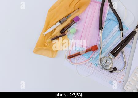 In order to detect heart disease doctor will perform cardiogram on patient and recommend treatment Stock Photo