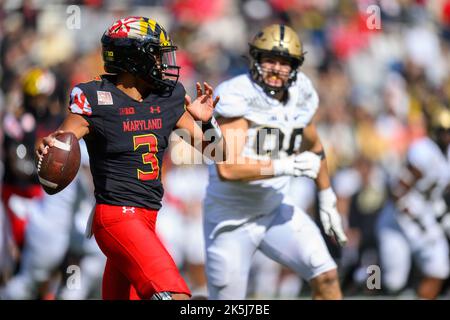 Maryland quarterback Taulia Tagovailoa throws against Indiana during an ...