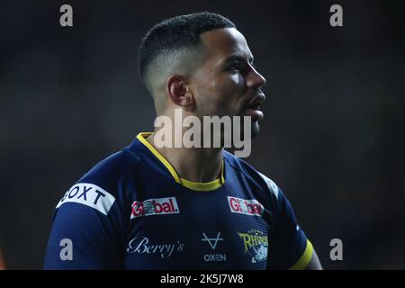 Leeds, UK. 08th Oct, 2022. Headingley Stadium, Leeds, West Yorkshire, 8th October 2022. Leeds Rhinos v New Zealand Rugby League in the Bartercard International Challenge Kruise Leeming of Leeds Rhinos Credit: Touchlinepics/Alamy Live News Stock Photo