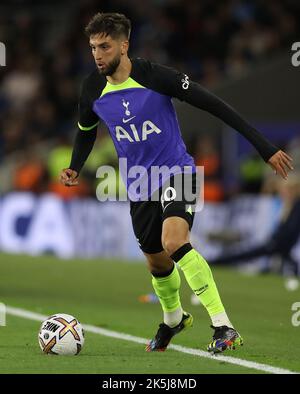 Brighton and Hove, England, 8th October 2022. Rodrigo Bentancur of Tottenham Hotspur during the Premier League match at the AMEX Stadium, Brighton and Hove. Picture credit should read: Paul Terry / Sportimage