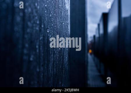 Germany, Berlin, 01. 02. 2020, Memorial to the Murdered Jews of Europe, Holocaust, Memorial, Rain trickles down the blocks Stock Photo