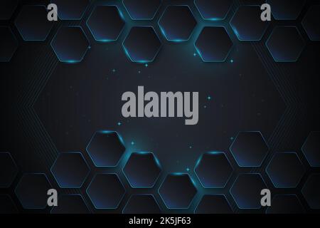 gradient neon hexagonal background vector design illustration Stock Vector