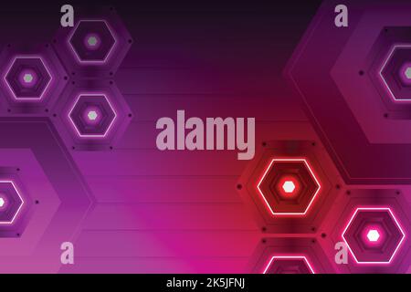 gradient neon hexagonal background vector design illustration Stock Vector