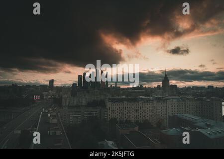 Moscow International Business Center skyline, also often referred to as Moscow financial district. Stock Photo