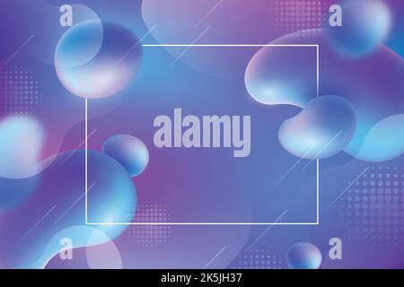 fluid neon holographic abstract design horizontal banners with colourful drops and editable text vector illustration Stock Vector