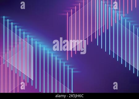 realistic neon lights lines background vector design illustration Stock Vector