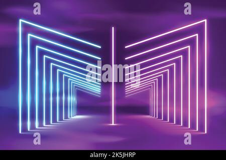 realistic bright neon lights background vector design illustration Stock Vector