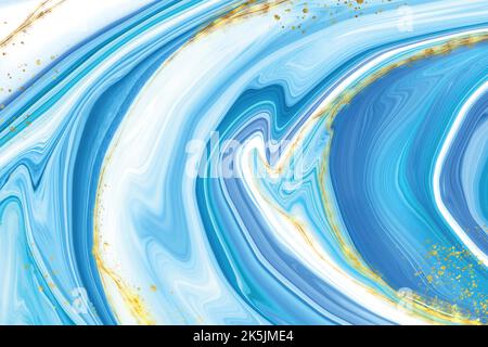 realistic liquid marble background with gold vector design illustration Stock Vector