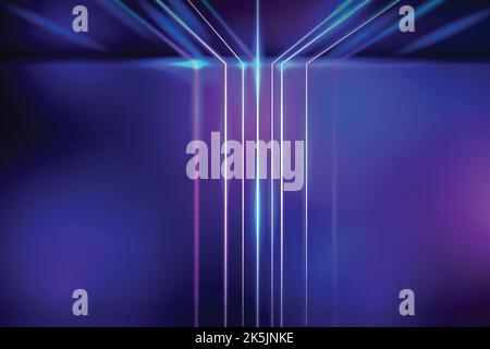 realistic neon lights lines background vector design illustration Stock Vector