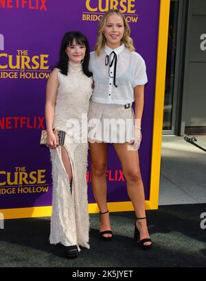 Hollywood, USA. 08th Oct, 2022. Abi Monterey, Holly J Barret arrives at The Special Screening of Netflix The Curse of Bridge Hollow held at The Tudum Theater in Hollywood, CA on Saturday, October 8, 2022 . (Photo By Juan Pablo Rico/Sipa USA) Credit: Sipa USA/Alamy Live News Stock Photo