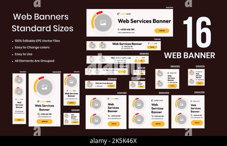 Web Bundle Banner Services Social Media Post Stock Vector