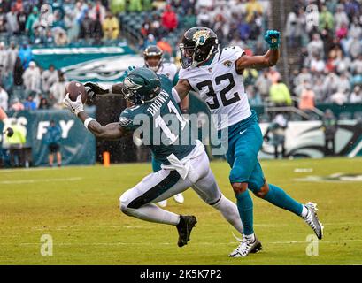 Jacksonville Jaguars cornerback Tyson Campbell (32) runs during an NFL  football game against the Washington Commanders, Sunday, Sept. 11, 2022 in  Landover. (AP Photo/Daniel Kucin Jr Stock Photo - Alamy